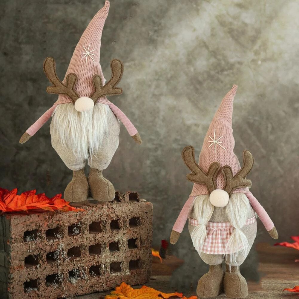 Boneka Plush Natal Gnome Halus Berdiri 38cm boneka natal boneka rusa natal boneka gnome cowok boneka