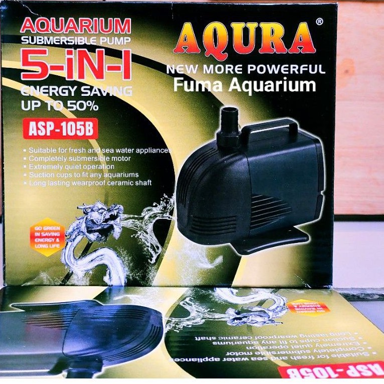 AQURA ASP-105B Pompa Air Aquarium Kolam Hidroponik power Head Submersible Pump Water Pump