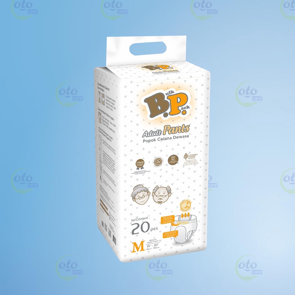 BP Popok Dewasa PANTS Diapers model Celana ukuran M isi 20 pcs x 6 ( 120 pcs )