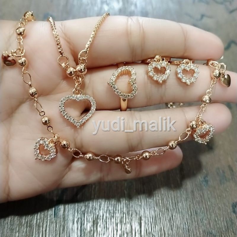 set perhiasan dewasa Permata love cantik