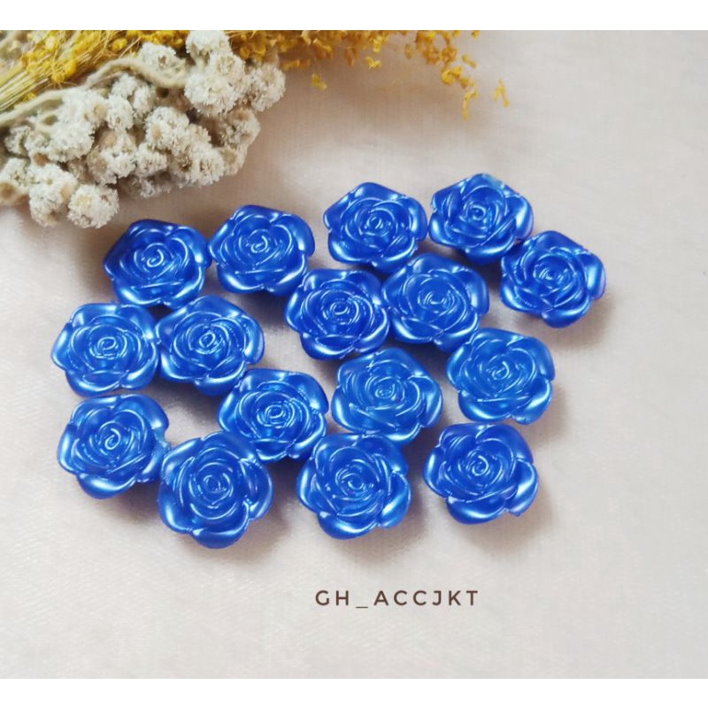 RESIN MAWAR BIRU DONGKER 12 PCS - MANIK-MANIK