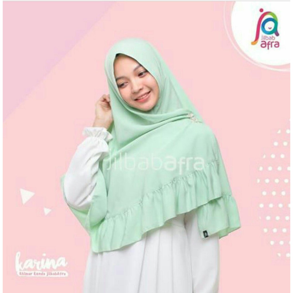 Jilbab Karina Afra Khimar Renda Jilbab Karina Afra - Jilbab Dewasa Murah-Hijab Instan - Zaidan Mall