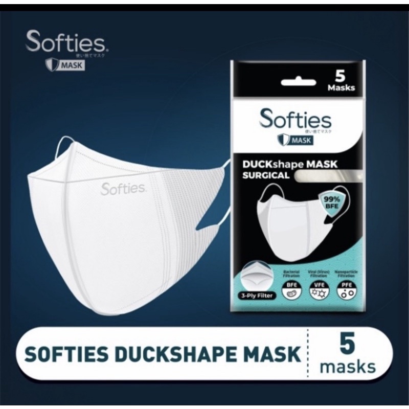 Masker Softies Duckshape surgical isi 5 pcs