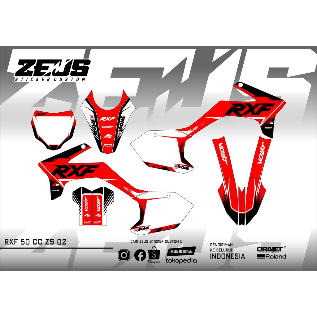 Decal Sticker - Stiker Dekal Rxf 50cc Mini Trail Zeus SC 02