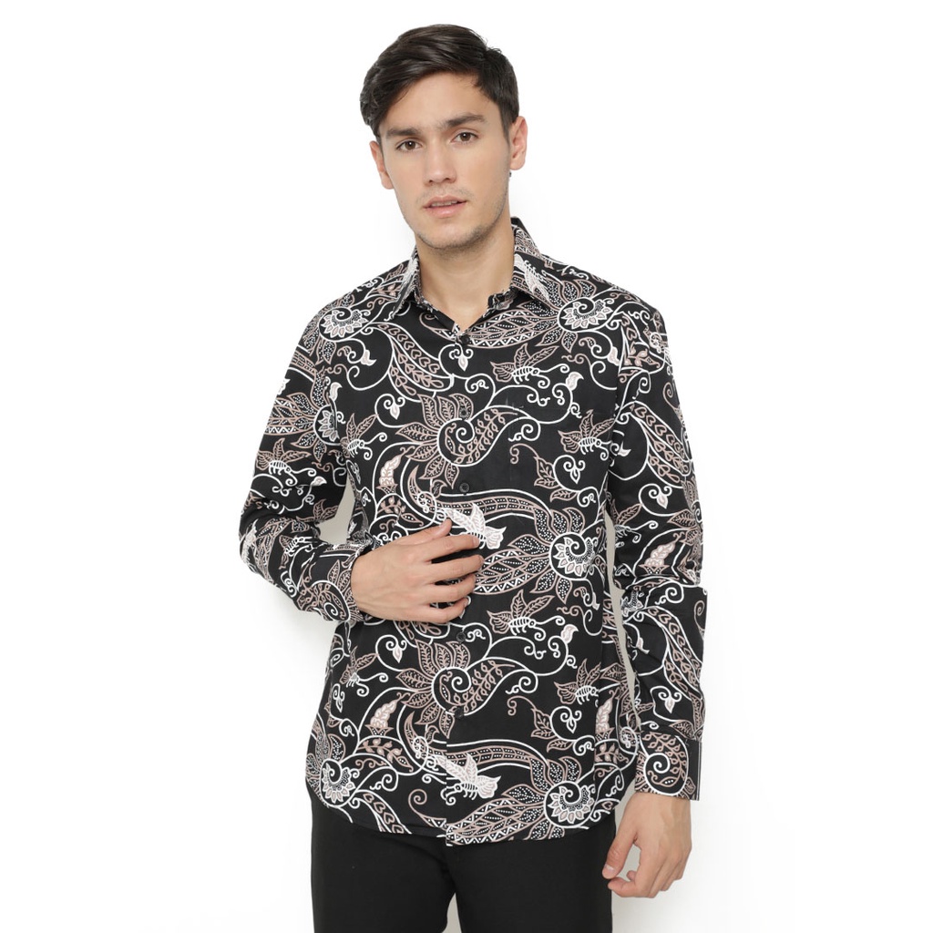 Baju Kemeja Batik Pria Lengan Panjang Slim Fit Premium Modern Rajata Baju Atasan Kemeja Hem Pakaian Batik Pria Cowok Cowo Laki Laki Remaja Lengan Panjang Premium Mewah Terbaru Keren Kekinian Kain Batik Pekalongan Solo Jogja Kantor Kerja Kondangan katun