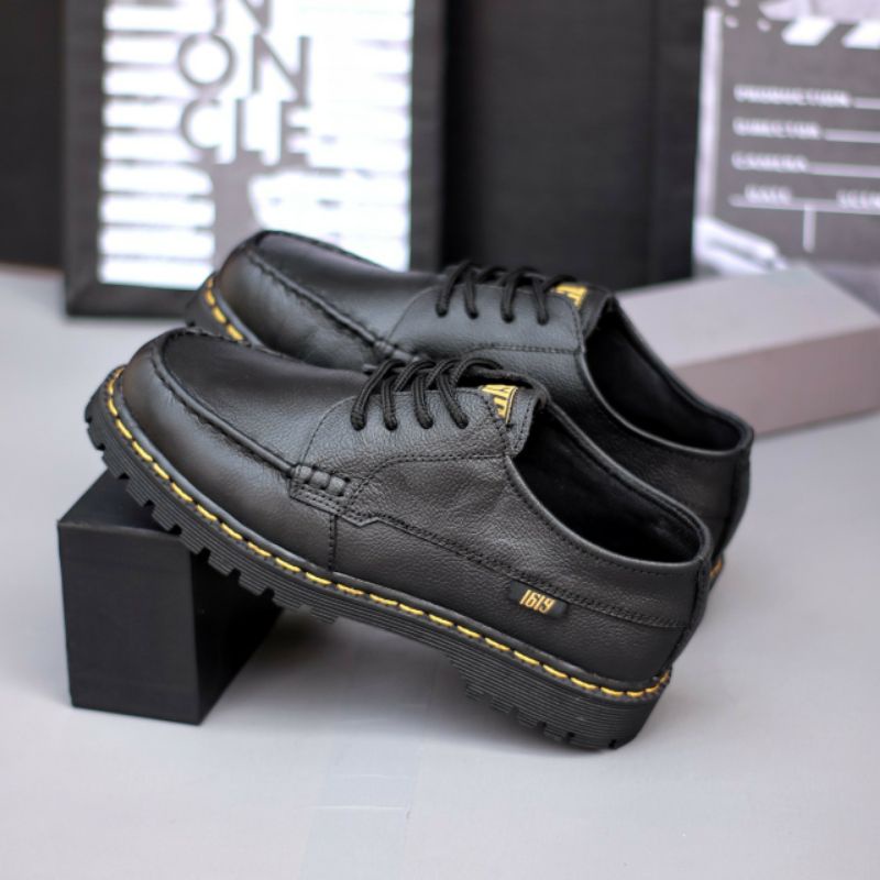 MORBID (KULIT ASLI) Sepatu Formal Pria Pantofel Kulit Asli Oxfod Casual Hitam