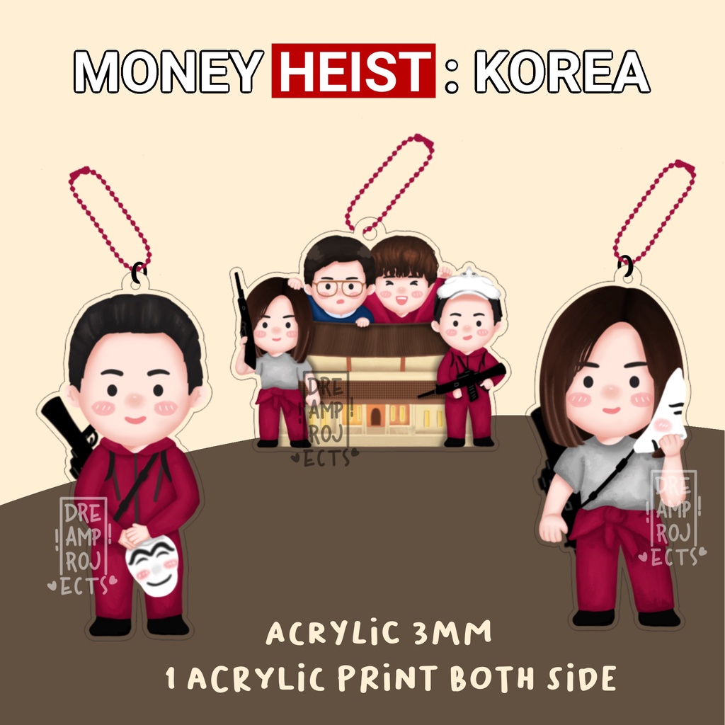 Money Heist Korea Keychain Sticker Sheet Kdrama