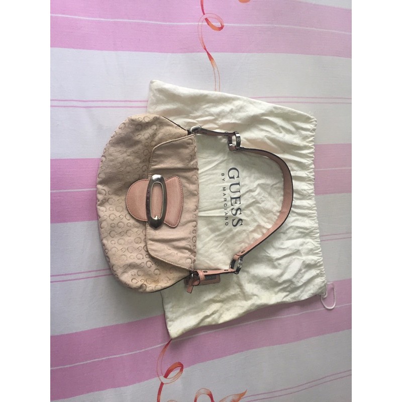 tas guess shoulder bag pink preloved