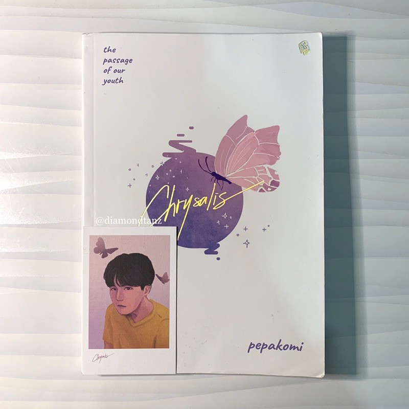 BTS NOVEL fanart chrysalis the passage of our youth by oleh pepakomi pc photocard jk tae suga hobi