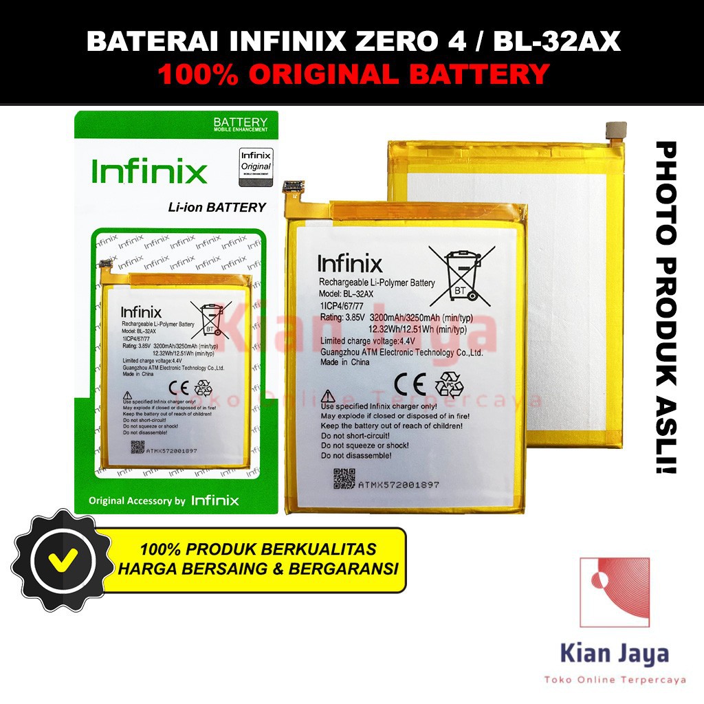 Baterai Infinix Zero 4 / BL-32AX Batre Batrai Battery Hp BL32AX Original