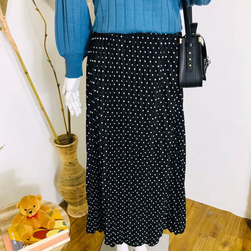 ROK POLKADOT/ ROK PLISKET POLKADOT PREMIUM/ ROK PANJANG / ROK WANITA