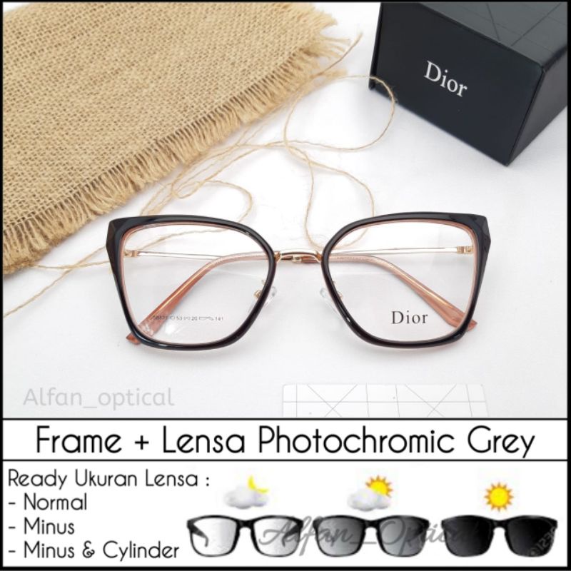kacamata cewek 58821 photocromic anti radiasi bisa minus/cyl dll