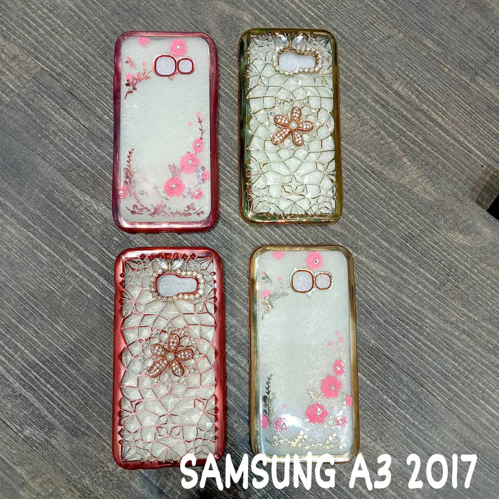 Paket Case Shinning Diamond Case Shinning Flower Diamond SAMSUNG A3 2017