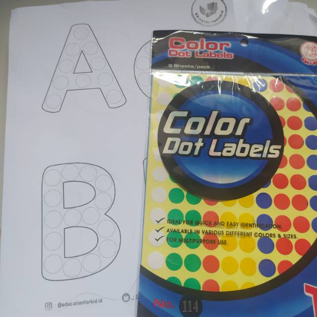 

WORKSHEET ABJAD / ALPHABET / DOT STIKER / STICKER DOT