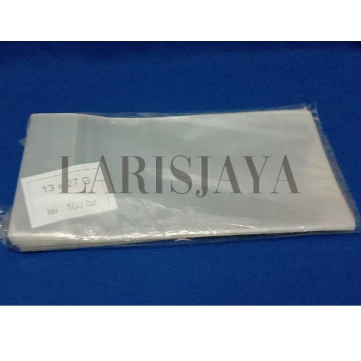 

DISKON !!! PLASTIK DUDUK OPP POLOS UKURAN 13 x 27 / PLASTIK JAJAN LEBARAN ( ISI 100 PCS )