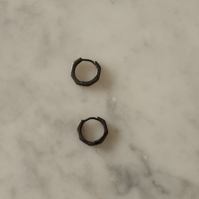 BLACK Octagon Earrings