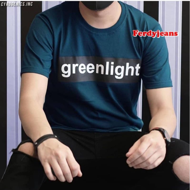 [Bayar di Tempat] Kaos Distro GreenLight Sablon Timbul