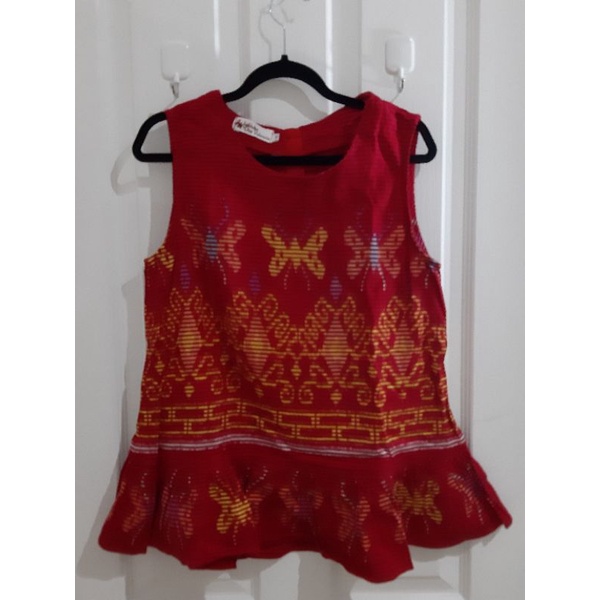BATIK KULTUR Dea Valencia top tenun red (preloved)