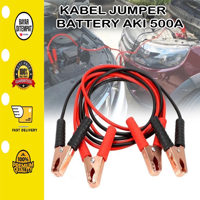 [BISA COD] Kabel Jumper Aki Mobil 500A Cable Booster Cable Jumper Emergency 1.8m