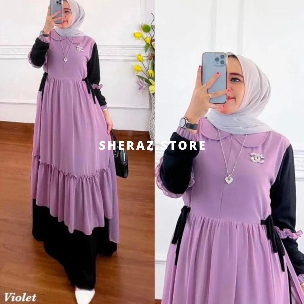 Gamis Terbaru Jumbo Ld 120 130 140 PRIANKA DRESS S M L XL XXL 3XL 5L Gamis Kondangan Bahan Ceruty Babydoll