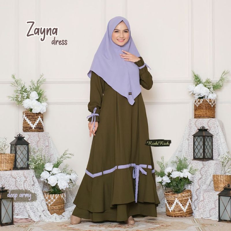 (READY STOCK) GAMIS SYARI SYAR'I BAHAN WOLLYCREPE MURAH GAMIS ZAYNA BY RISKIRICH RISKI RICH