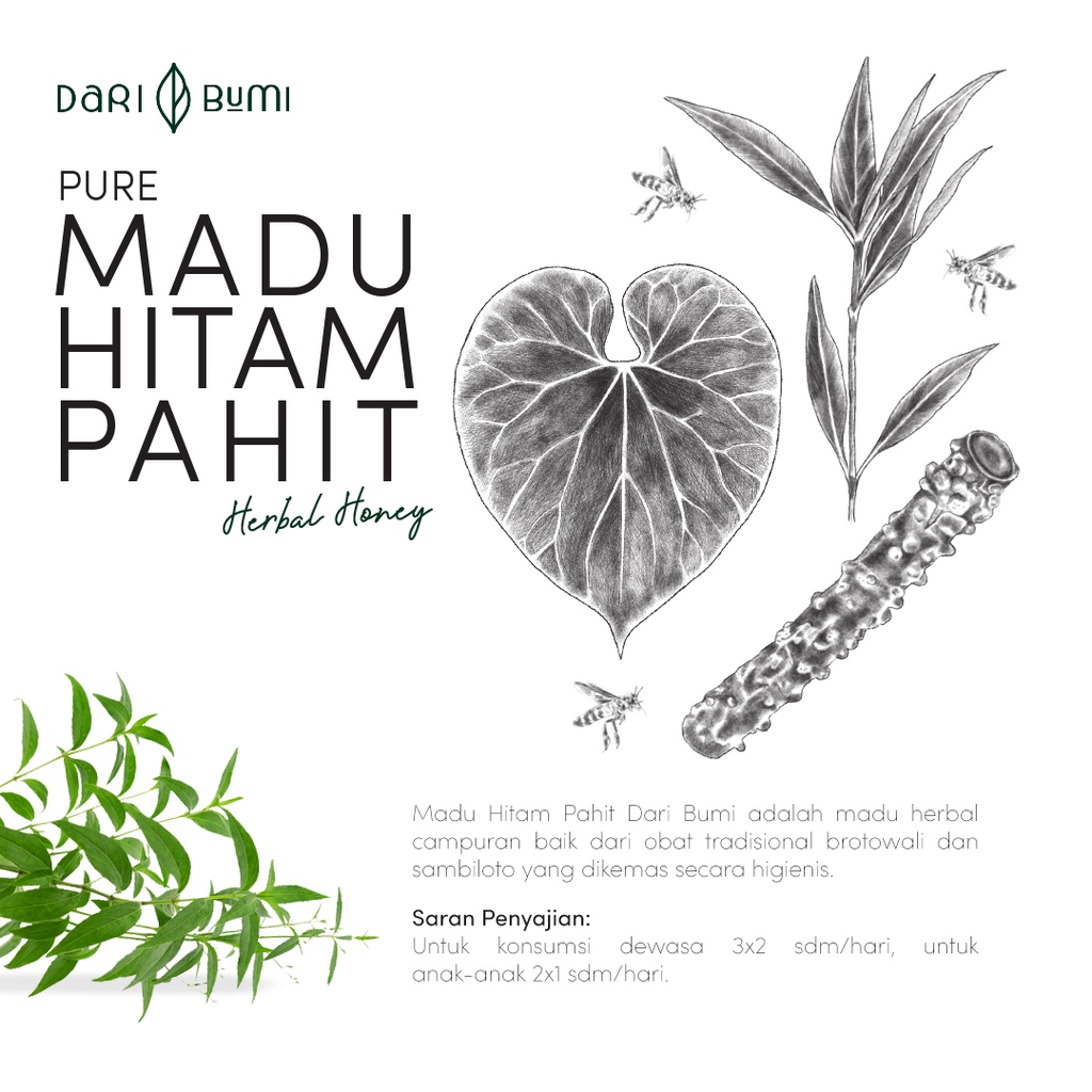 Madu Herbal Hitam Pahit Propolis Dari Bumi Alami Original