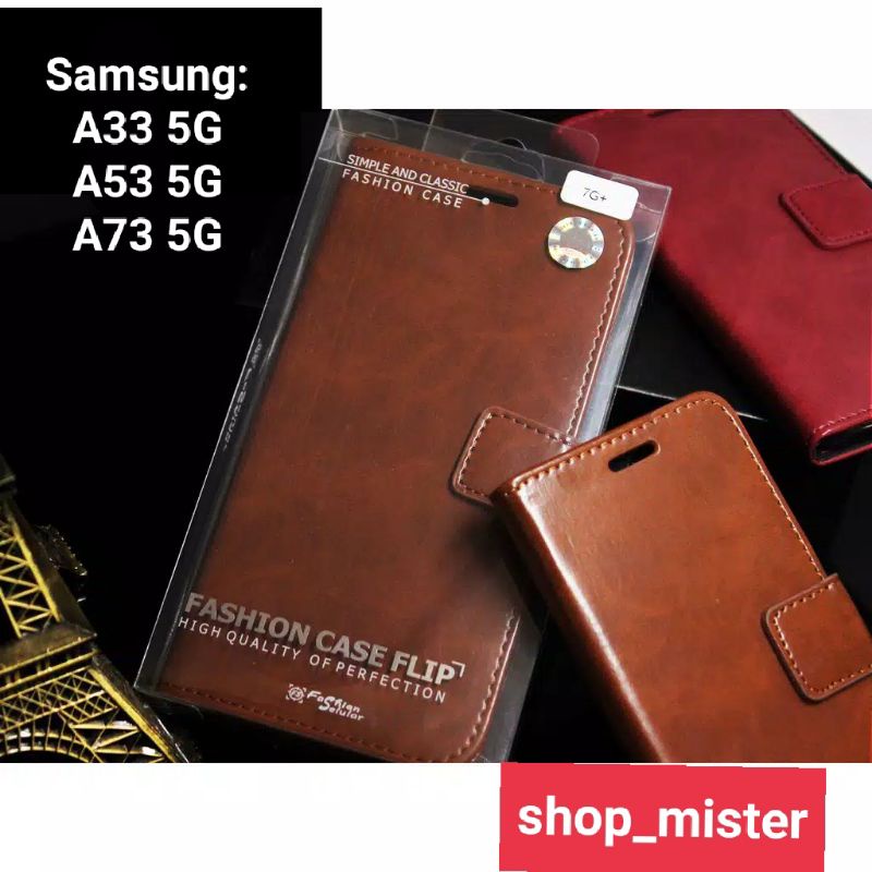 Flip Case Sarung Buku Kulit Leather Case Samsung A33 5G A53 5G A73 5G Case Flip Cover Kulit