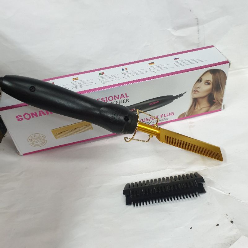 Alat Catokan Rambut Sonar Sn 5248 catok sisir Lurus Curly Keriting  2in1