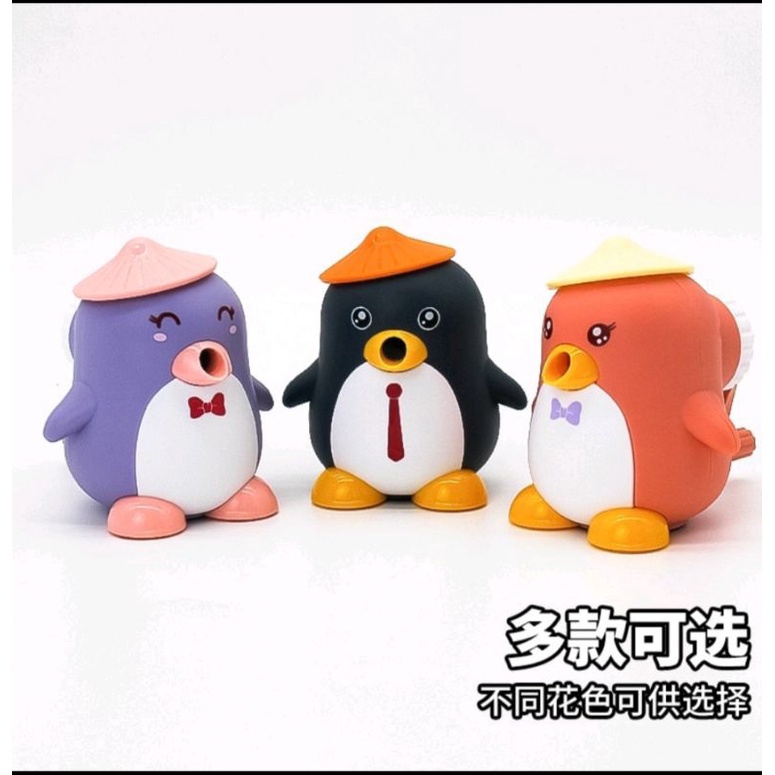 

Serutan pencil penguin/ serutan meja putar karakter penguin