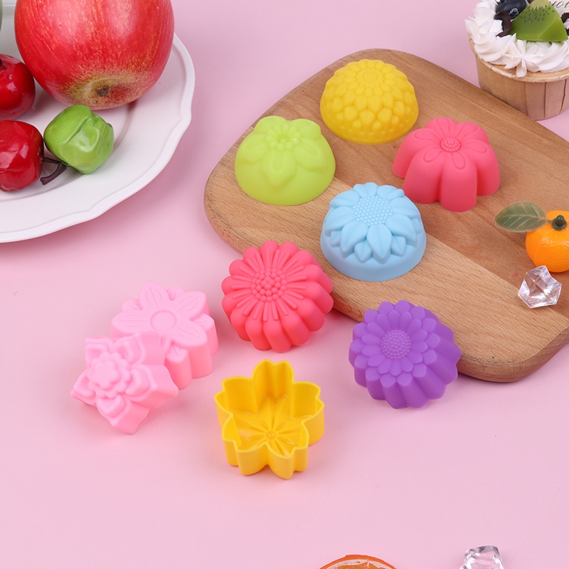 6 Pcs Cetakan Kue Muffin Bahan Silikon Ukuran 5cm