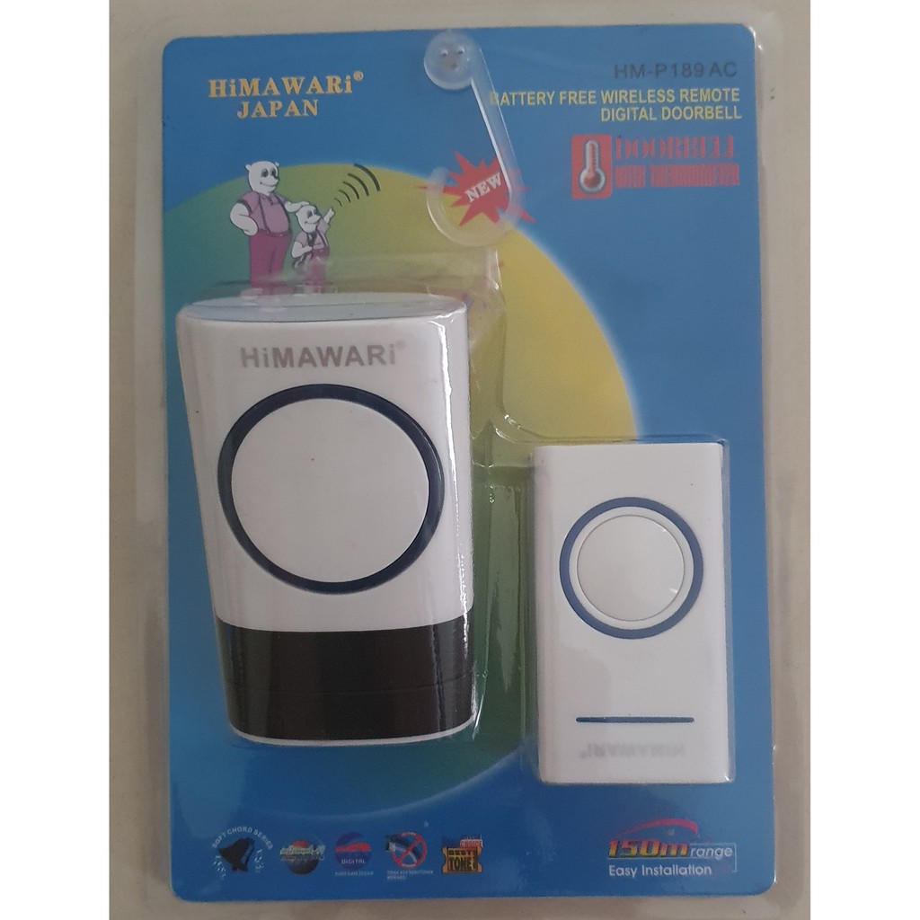 Bel Pintu Wireless with Thermometer Himawari HM-189P