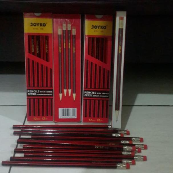 

Pensil Joyko HB Merah-Hitam (6151)
