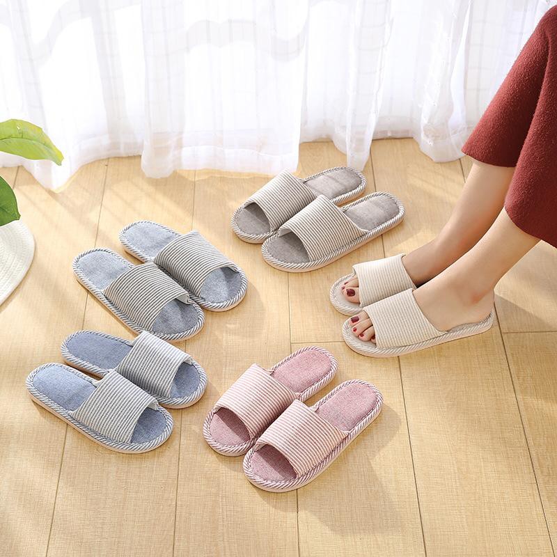 Sandal Rumah Hotel Empuk Nyaman Indoor Halus Motif Garis Slipper SP002