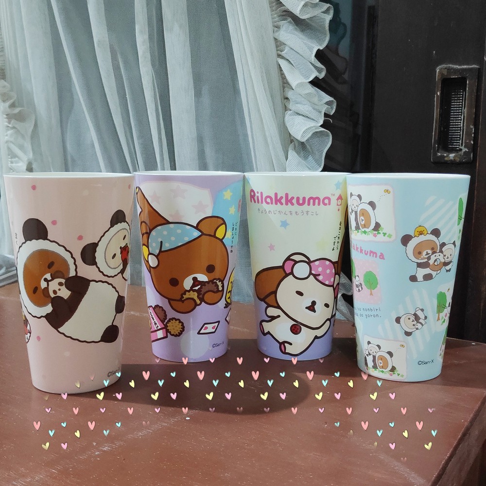 Gelas minum anak plastik lucu imut rilakuma, gelas 500 ml plastic BPA Free, Awet dan tahan lama