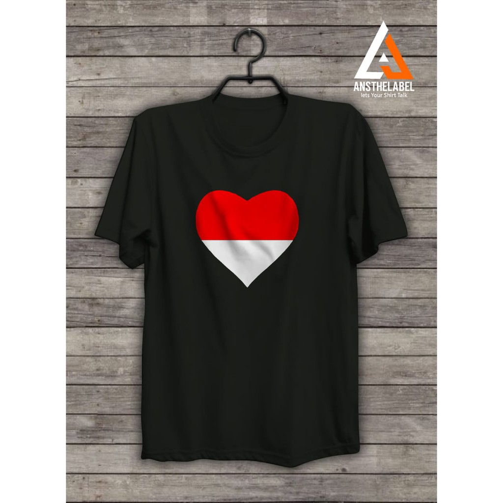 

saudagar_Kaos Sablon Polyflex Desain Love Merah Putih