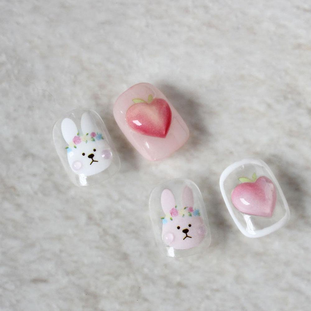 AUGUSTINA Agustinina Peach Stiker Kuku Wanita Jepang Perekat Diri Tahan Air Buah INS DIY Kuku Decals