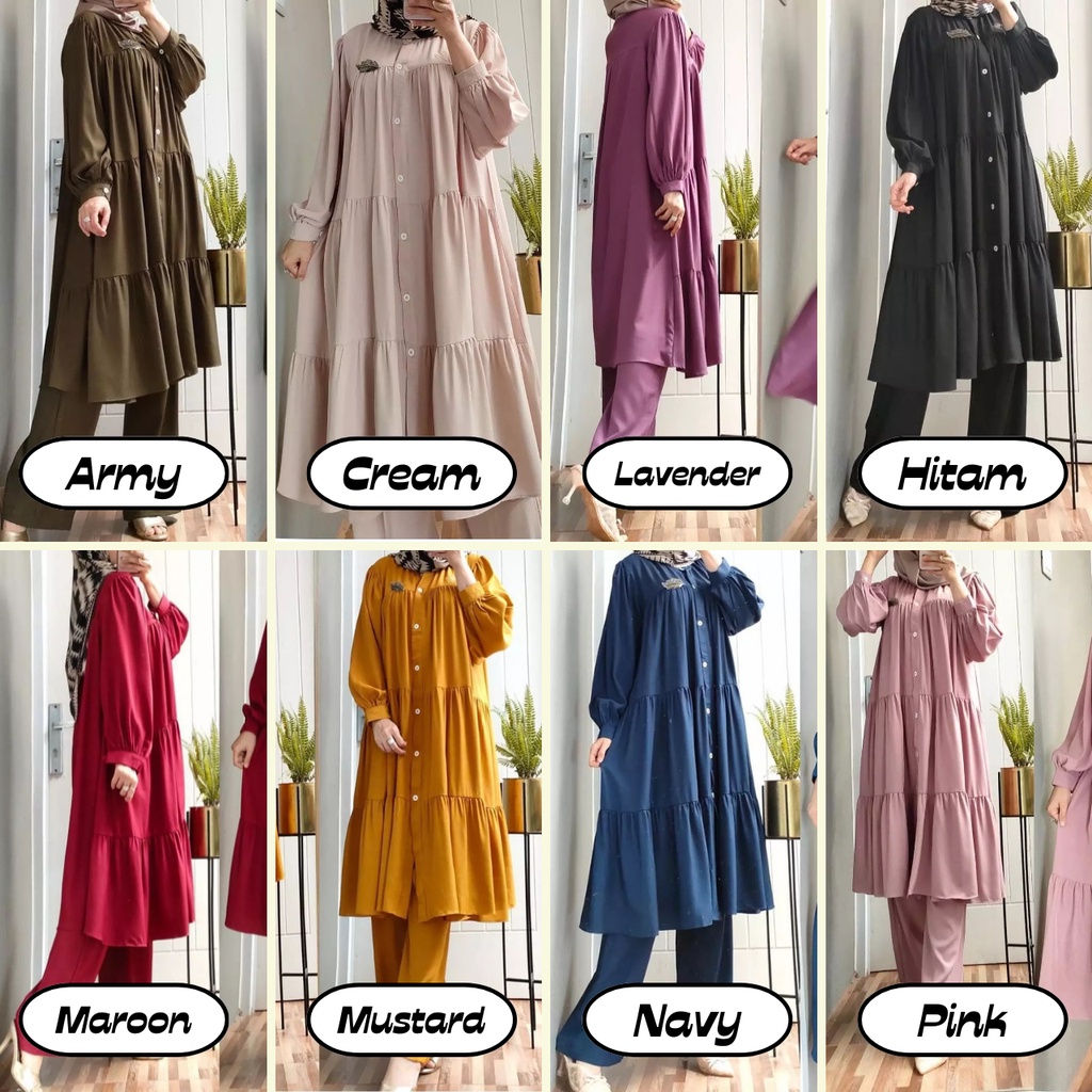 Beautyshirt / Sania / Daily Set Celana + Tunik / Bahan Katun Rayon