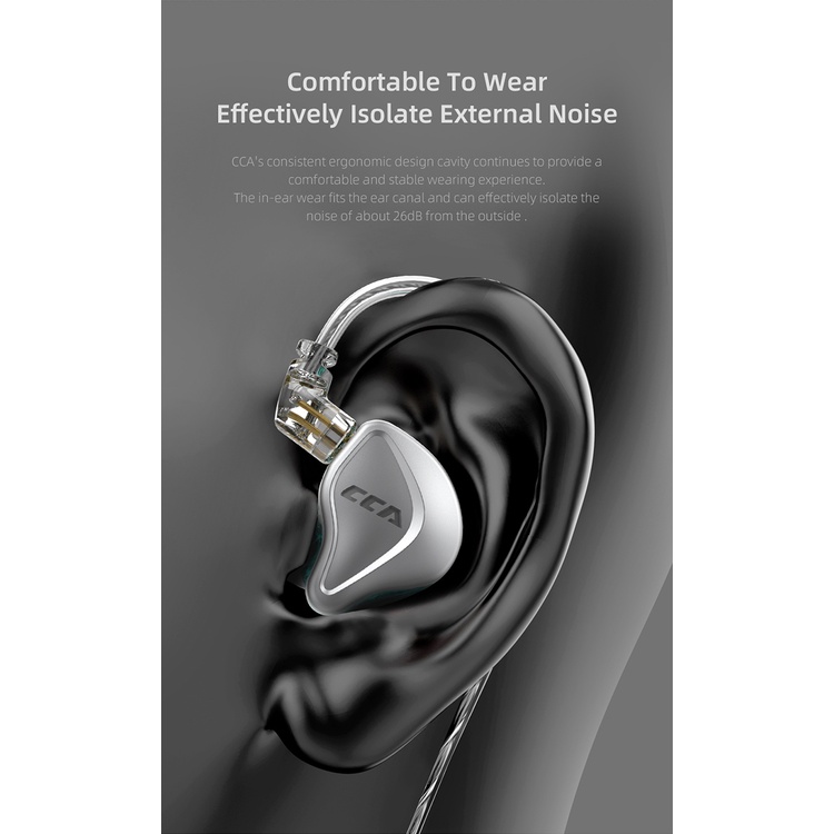 CCA NRA Earbuds 1Electrostatic Drive Units+1Three Magnetic Dynamic Unit In-Ear Earphone Hybrid Wired Headset Detachable Cable