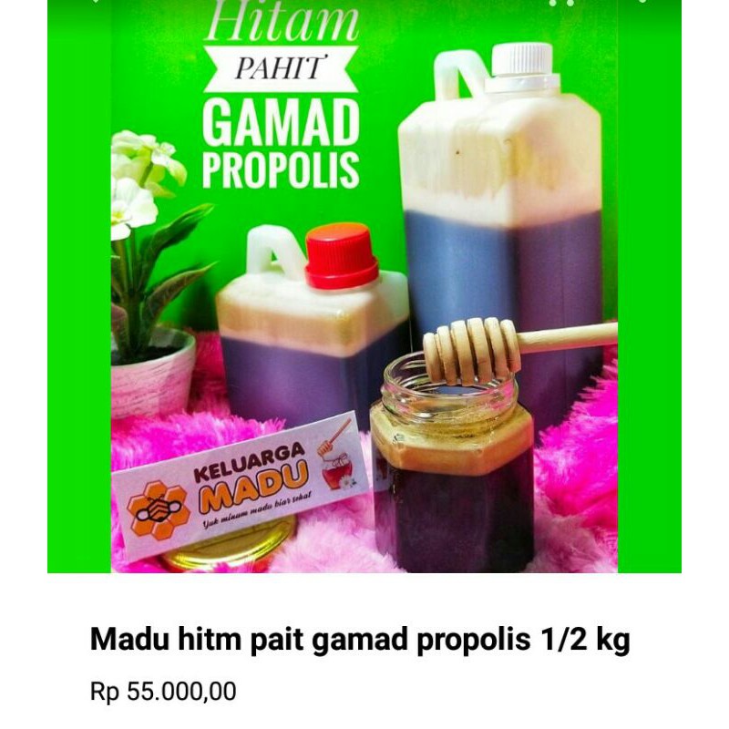 

madu hitam pahit gamad propolis