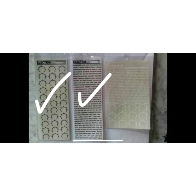 Rugos elektro potensio putih /  hitam dan huruf elektro satuan ( per lembar)