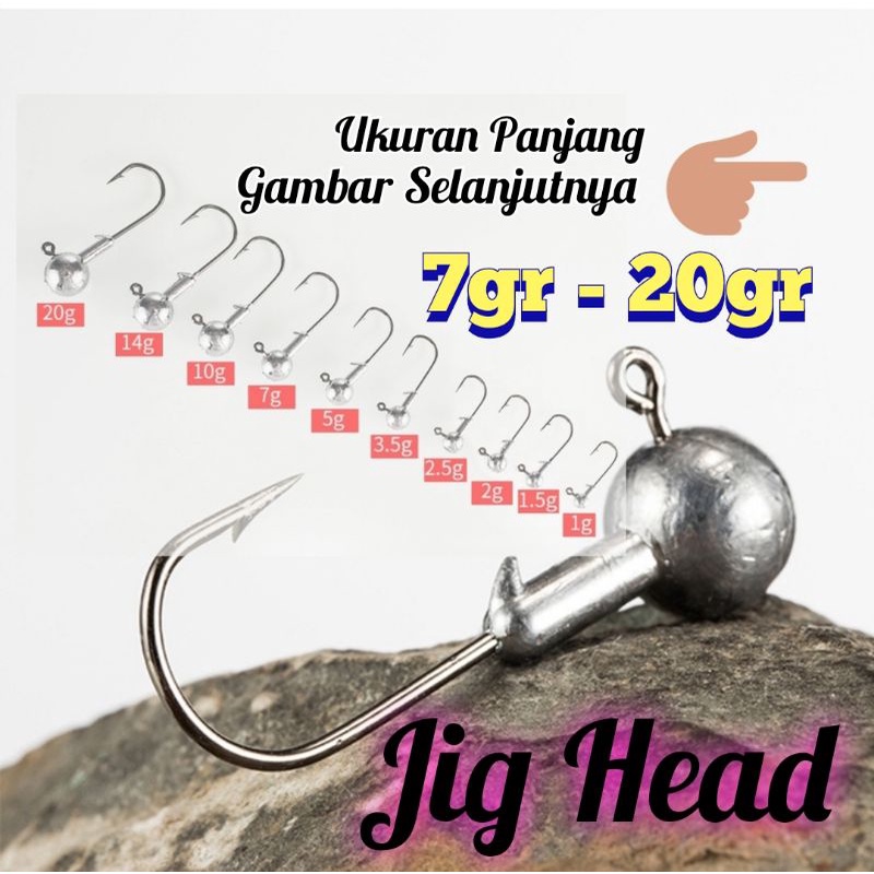 Jig Head Polos 7gr - 20gr Eceran Untuk Soft Lure