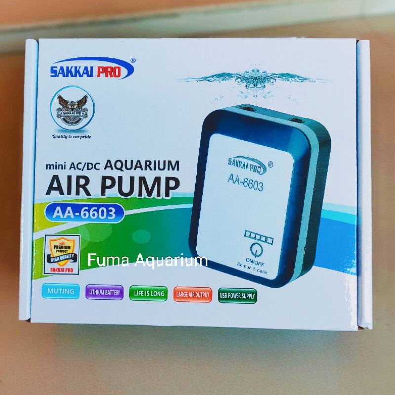 SAKKAI PRO AA6603 AERATOR AIRPUMP ACDC + USB 2 LUBANG OTOMATIS KOMPLIT