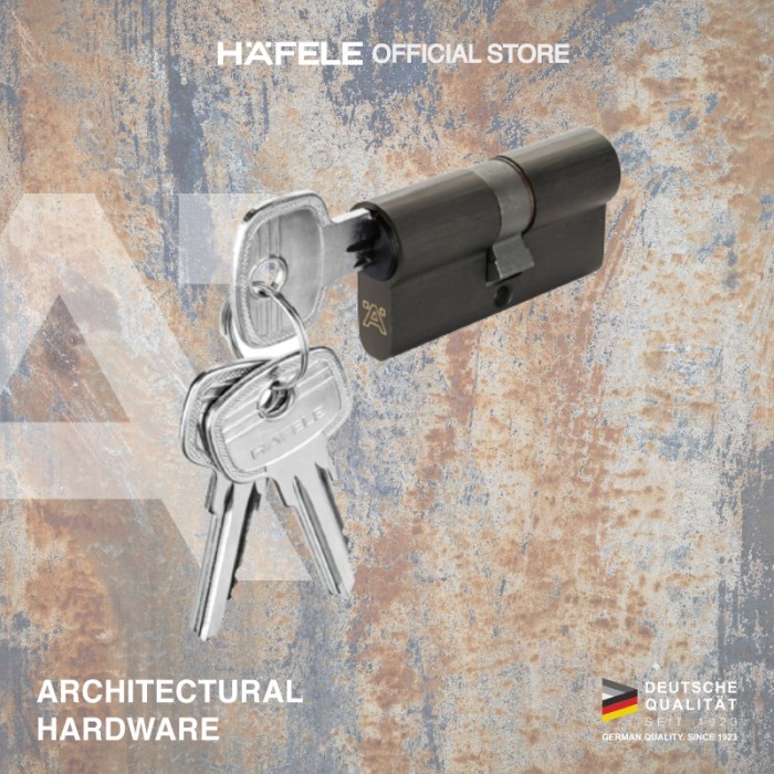 Hafele Double Profile Cylinder Black Edition - Silinder Kunci Pintu