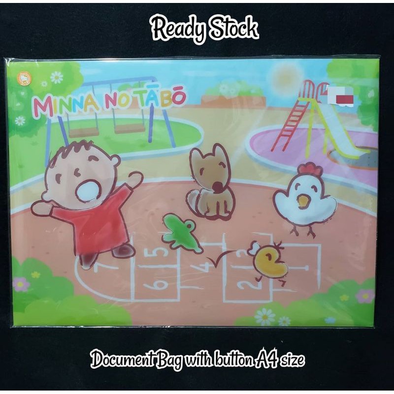 

Document Bag w/ Button / Map Dokumen File Kancing Ukuran A4 Karakter Sanrio Minna No Tabo