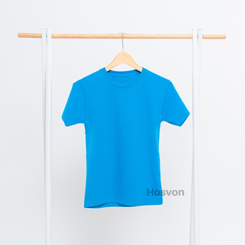 BIRU TURKIS Cotton Combed 20s Lengan Pendek (PRIA &amp; WANITA)