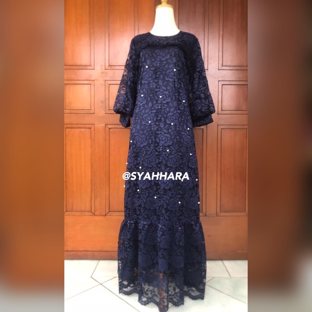 Dress Brokat Pearl Navy