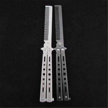Sisir Besi Butterfly Balisong Training Knife CS GO / Sisir Besi Lipat Butterfly Knife Training Balisong Trick Benchmade / Balisong Sisir Stainless Steel Balisong Pisau Lipat / Sisir Besi Lipat Balisong Murah Unik Kuat Tahan Pukul / Sisir Besi Balisong