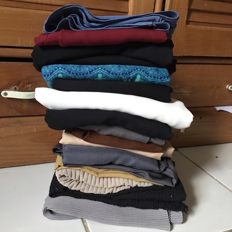 (PART 2) Preloved pashmina, kerudung segi empat, rawis, voal, print cut, paris, bella square, crinck