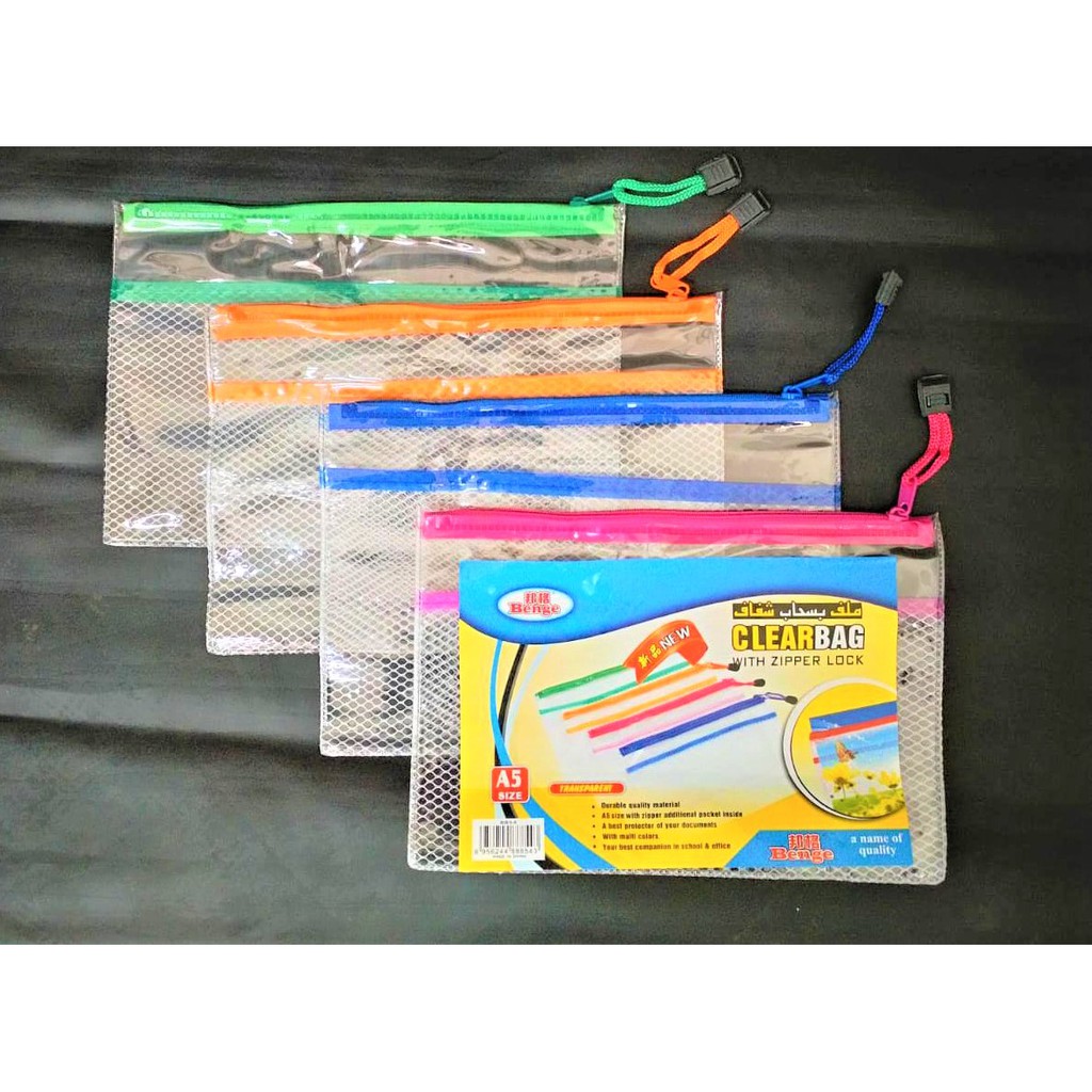 

MAP DOKUMEN SLETING A5 PLASTIK ZIPPER POCKET 8854 DOMPET DOKUMEN CLEAR BAG ZIP POCKET