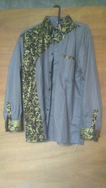 Kemeja Batik Pria Lengan Panjang Fashion Muslim Kombinasi Simple Modern Azzahir